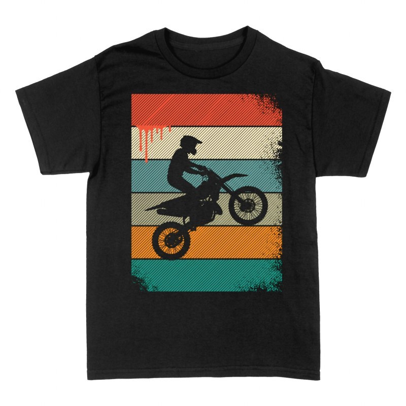 Camisetas: Silueta piloto motocross vintage
