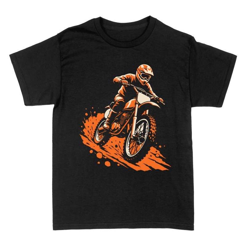 Camisetas: Piloto de motocross derrapando