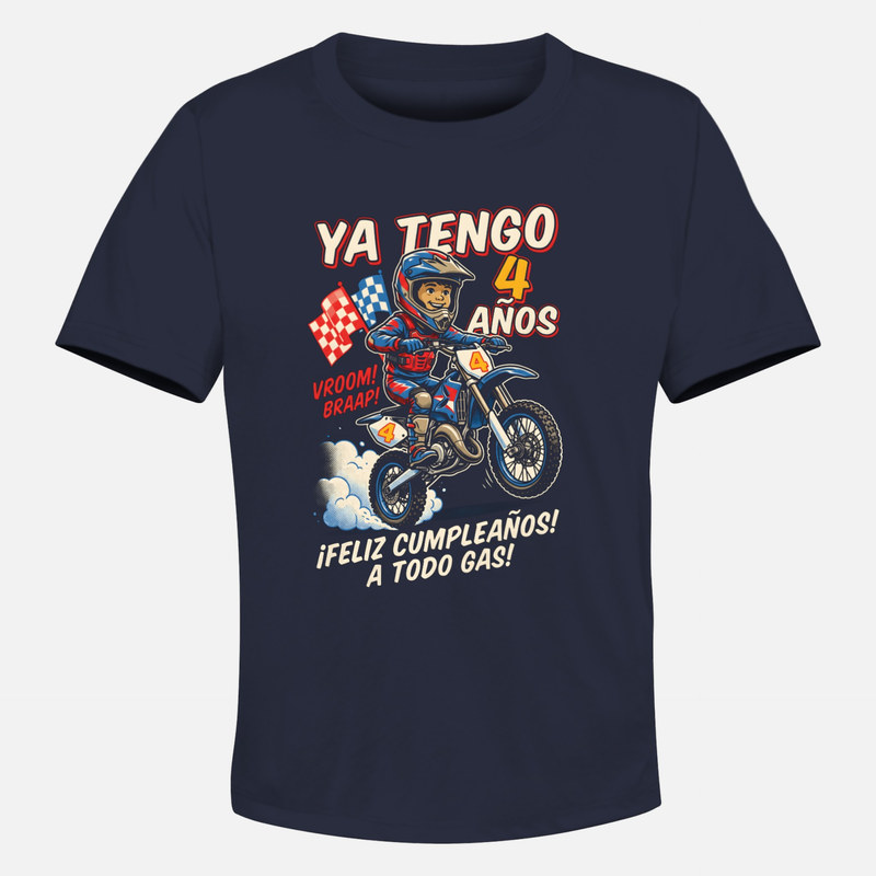 Camisetas: Ya Tengo 4 A&ntilde;os Motocross a Todo Gas