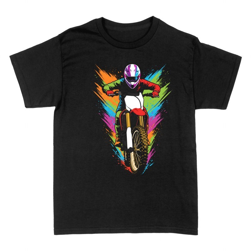Camisetas: Piloto motocross con salpicaduras