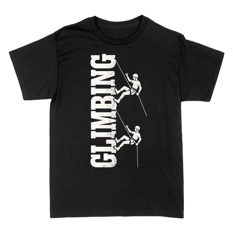 Camisetas: Escaladores en r&aacute;pel sobre letras