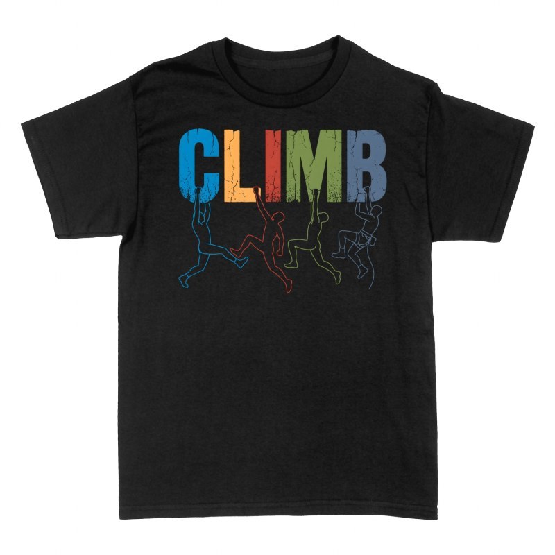 Camisetas: Escaladores en letras Climb vintage