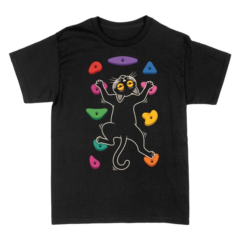 Camisetas: Gato escalador en roc&oacute;dromo