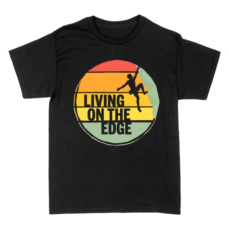 Camisetas: Escalador en atardecer retro