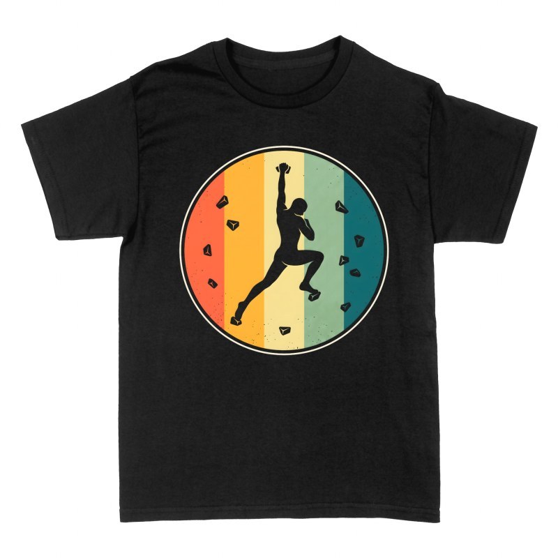 Camisetas: Escalador en c&iacute;rculo retro