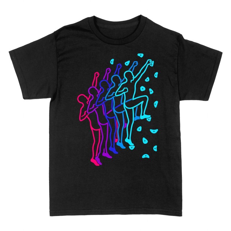 Camisetas: Secuencia de escalador en ne&oacute;n
