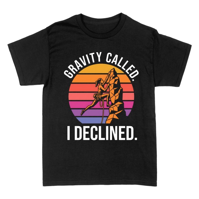 Camisetas: Escaladora desafiando la gravedad retro