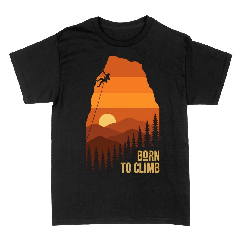 Camisetas: Escalador al atardecer Born to climb