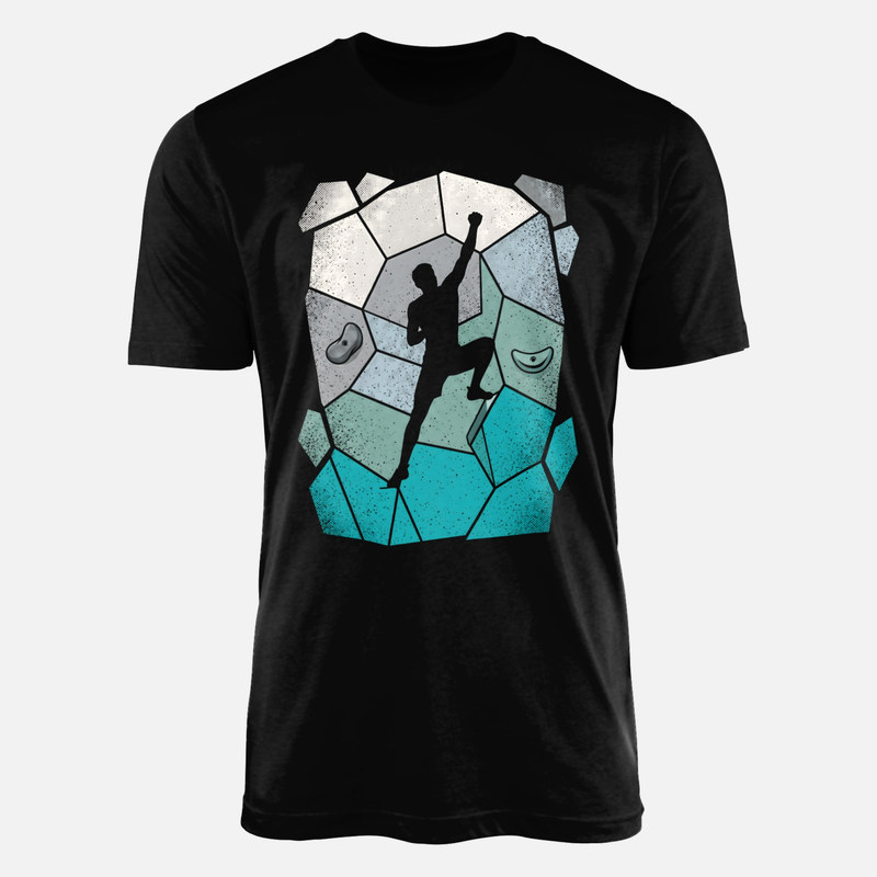 Camisetas: Escalador en roc&oacute;dromo poligonal