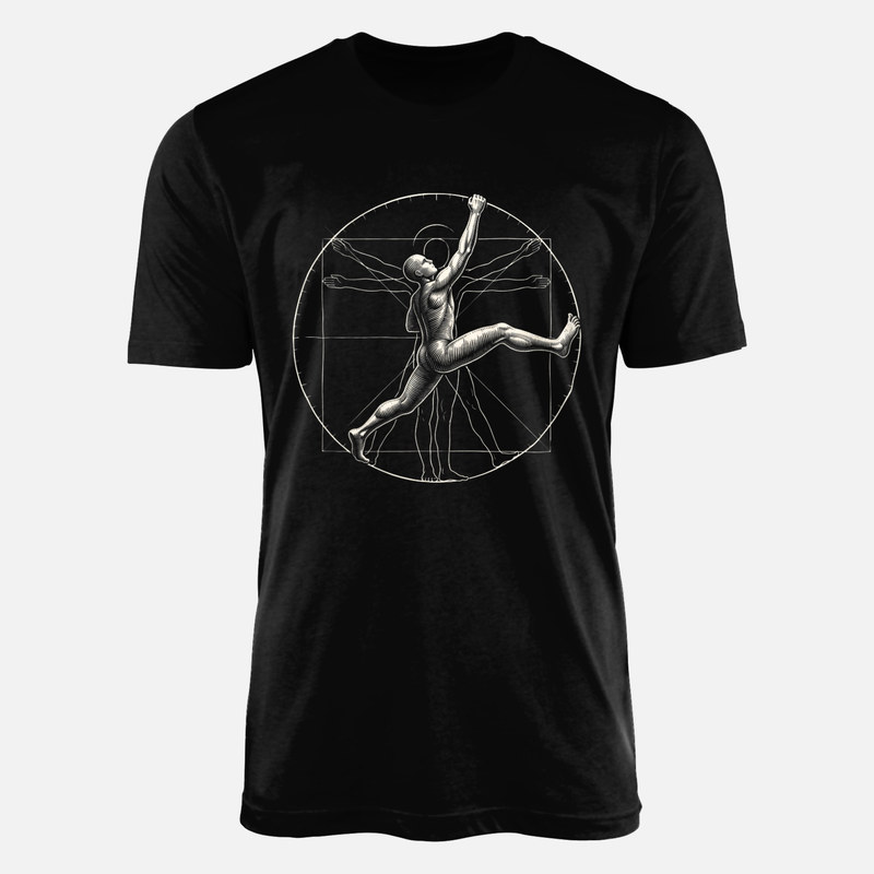 Camisetas: Hombre de Vitruvio escalador