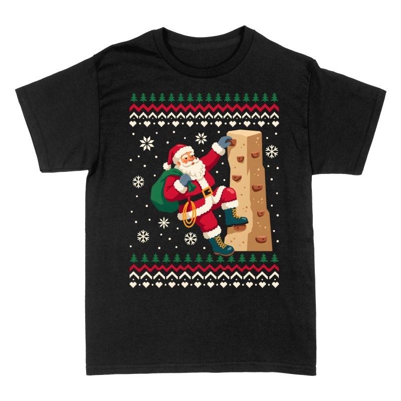 Camisetas: Pap&aacute; Noel escalador navide&ntilde;o