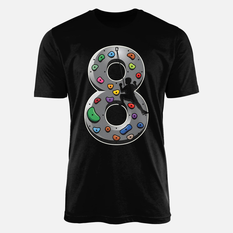 Camisetas: N&uacute;mero 8 muro de escalada