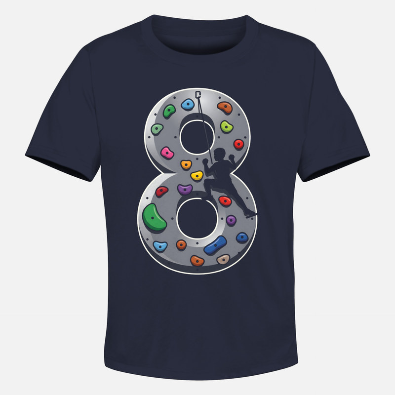 Camisetas: N&uacute;mero 8 muro de escalada