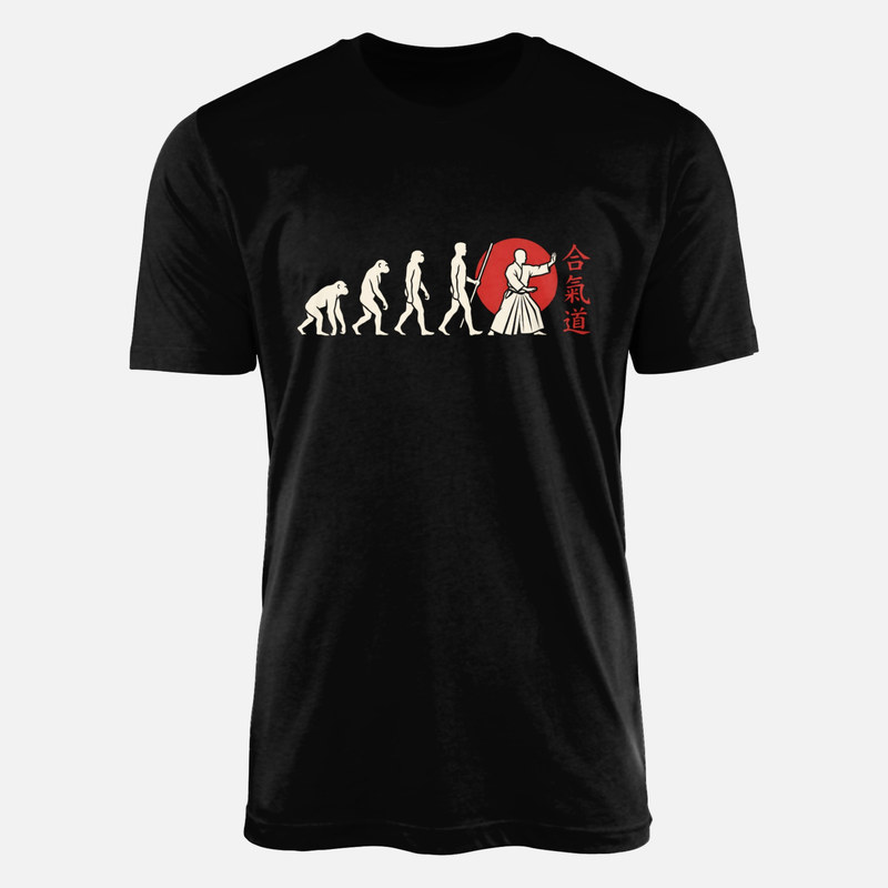 Camisetas: Evoluci&oacute;n del aikido con sol naciente