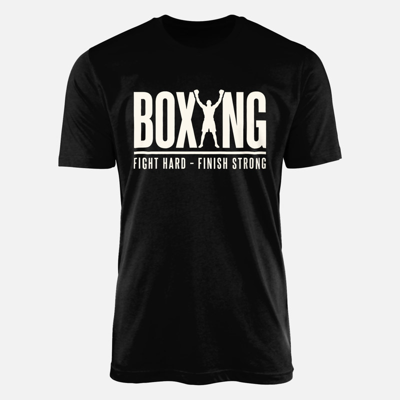 Camisetas: Boxeo motivacional con silueta victoriosa