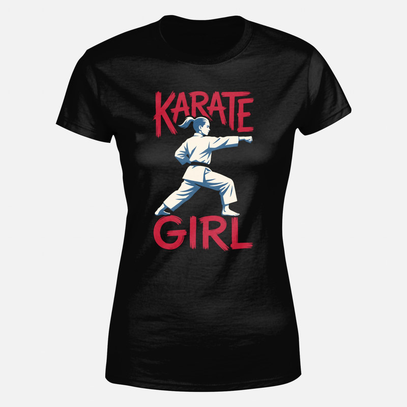 Camisetas: Chica karateka con cintur&oacute;n negro