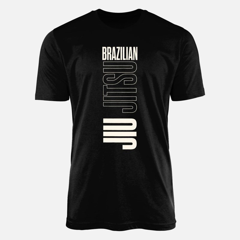 Camisetas: Jiu-jitsu brasile&ntilde;o tipograf&iacute;a vertical