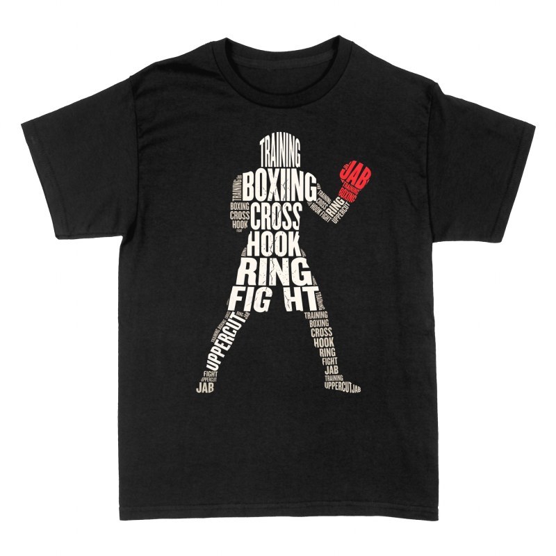 Camisetas: Silueta de boxeador con palabras
