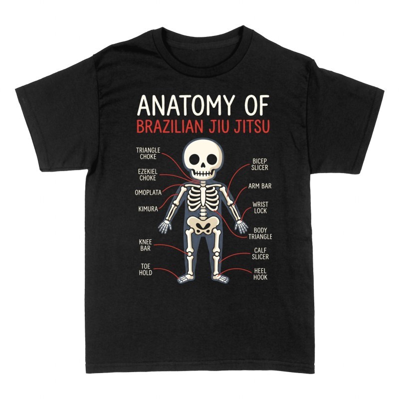 Camisetas: Anatom&iacute;a de Brazilian Jiu Jitsu con esqueleto