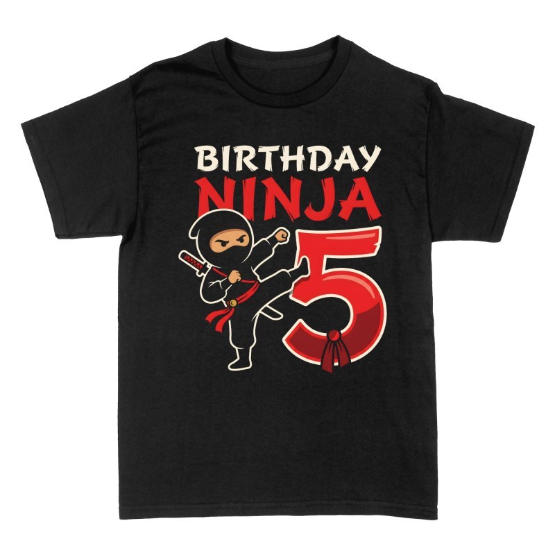 Camisetas: Ninja cumplea&ntilde;os 5 a&ntilde;os