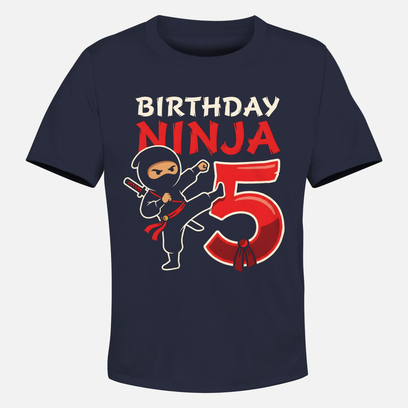 Camisetas: Ninja cumplea&ntilde;os 5 a&ntilde;os