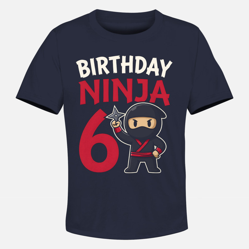 Camisetas: Ninja cumplea&ntilde;os 6 a&ntilde;os