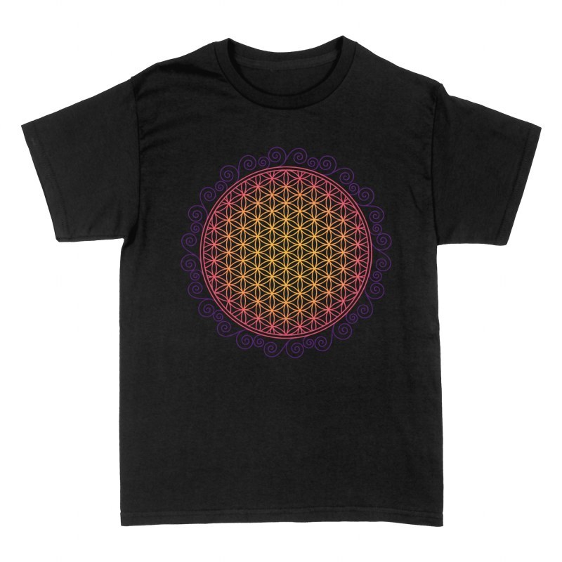Camisetas: Flor de la vida sagrada en degradado