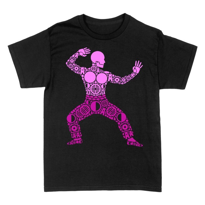 Camisetas: Silueta luchador con iconos orientales