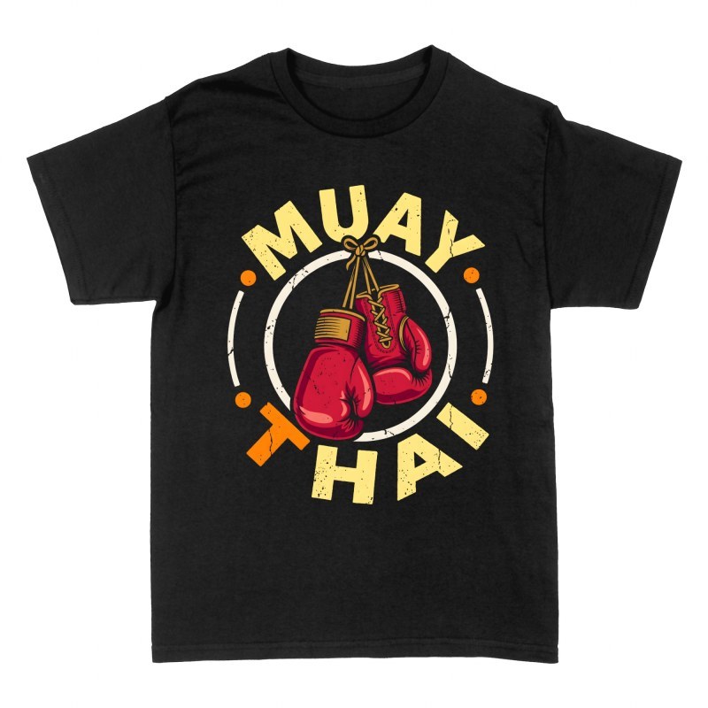 Camisetas: Guantes colgantes de Muay Thai retro
