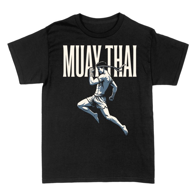 Camisetas: Luchador de Muay Thai en salto