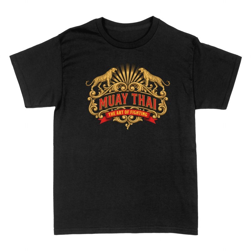 Camisetas: Muay Thai con tigres dorados barrocos