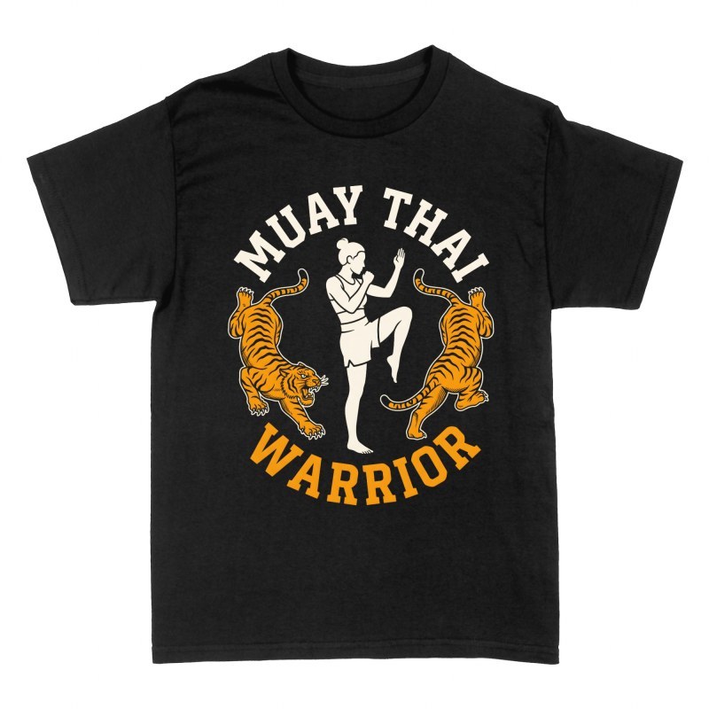 Camisetas: Guerrera de Muay Thai con tigres