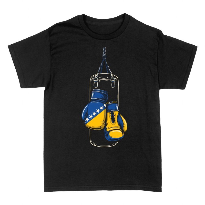 Camisetas: Guantes de boxeo bandera de Bosnia