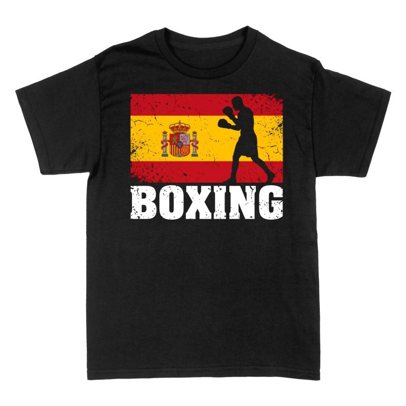 Camisetas: Boxeo con bandera de Espa&ntilde;a