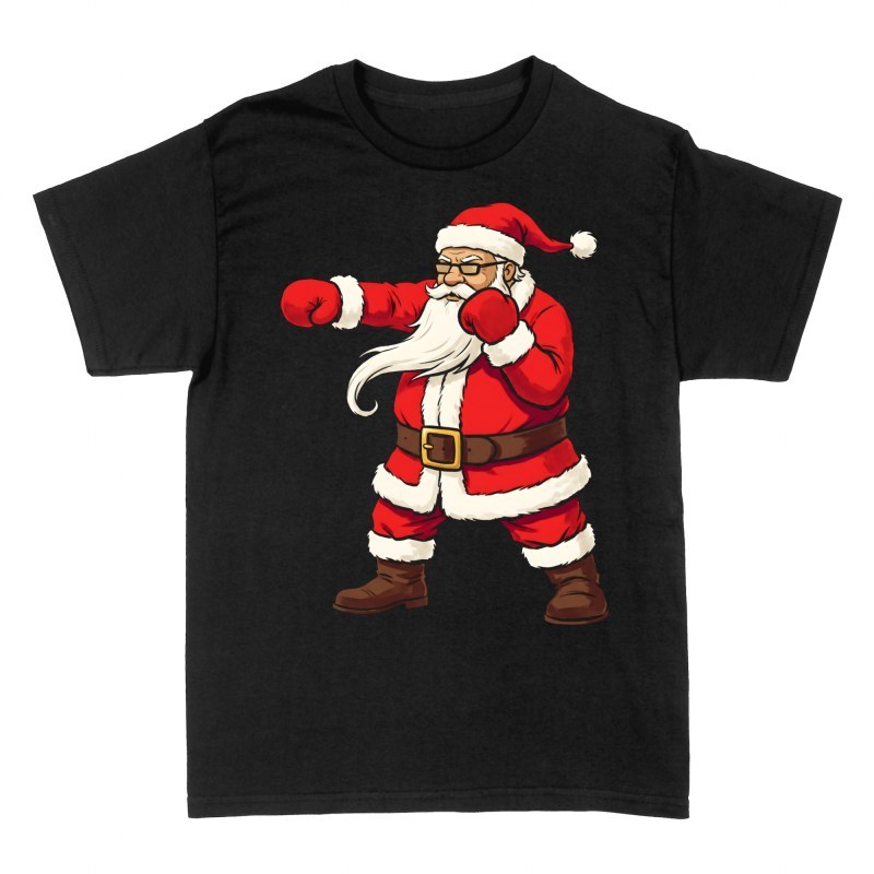 Camisetas: Pap&aacute; Noel boxeador en guardia
