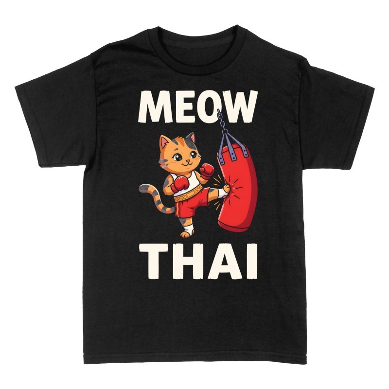 Camisetas: Gato boxeador Meow Thai