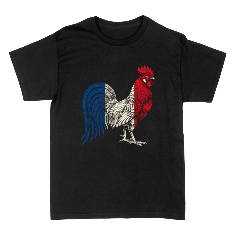 Camisetas: Gallo galo con bandera de Francia