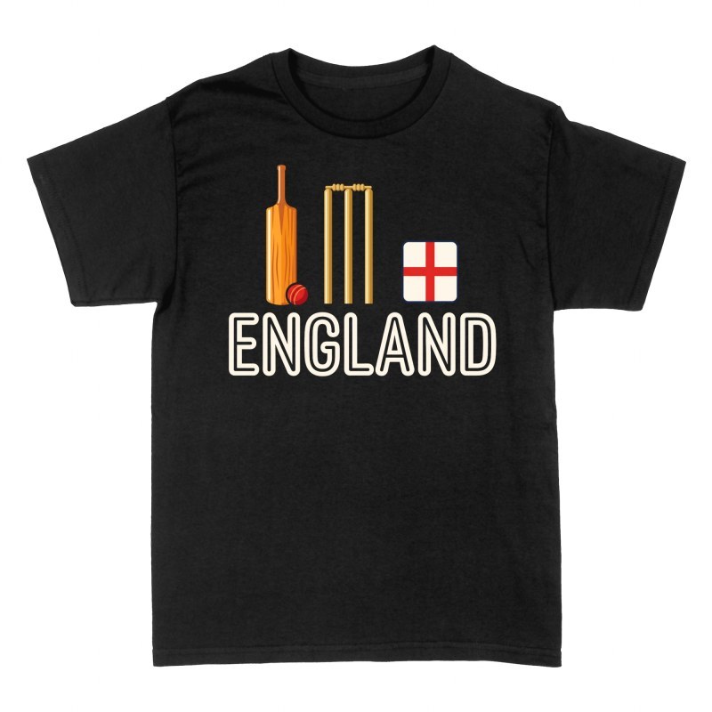 Camisetas: Cr&iacute;quet Inglaterra con Bate y Wicket