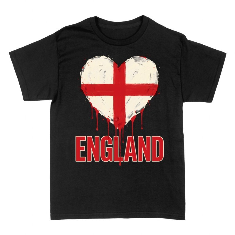 Camisetas: Coraz&oacute;n Bandera de Inglaterra Chorreando