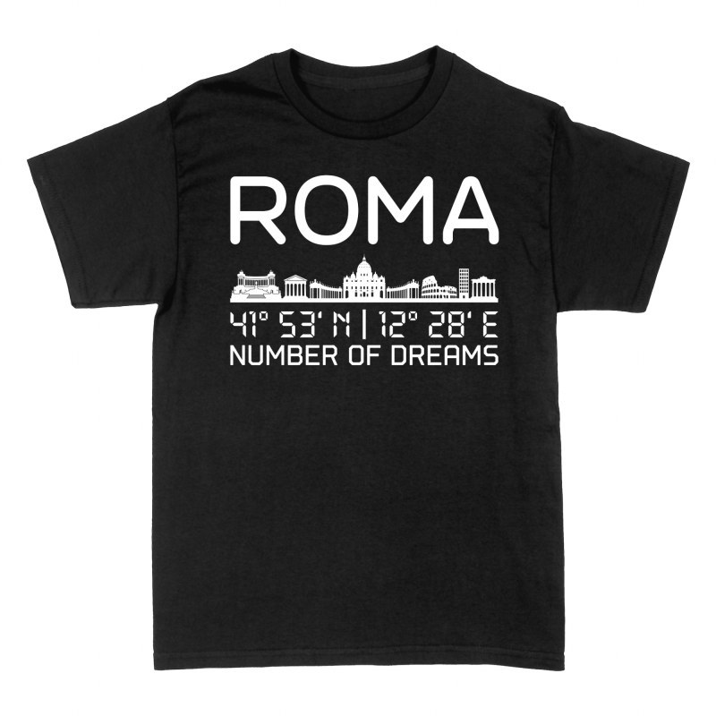 Camisetas: Skyline de Roma con coordenadas