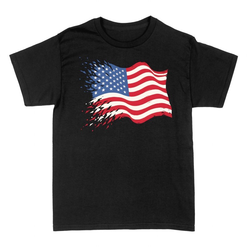 Camisetas: Bandera de Estados Unidos desintegrada