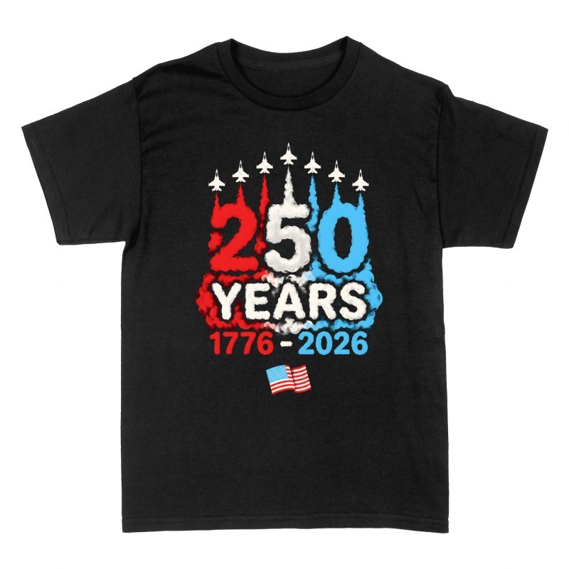 Camisetas: 250 a&ntilde;os Estados Unidos con aviones de combate