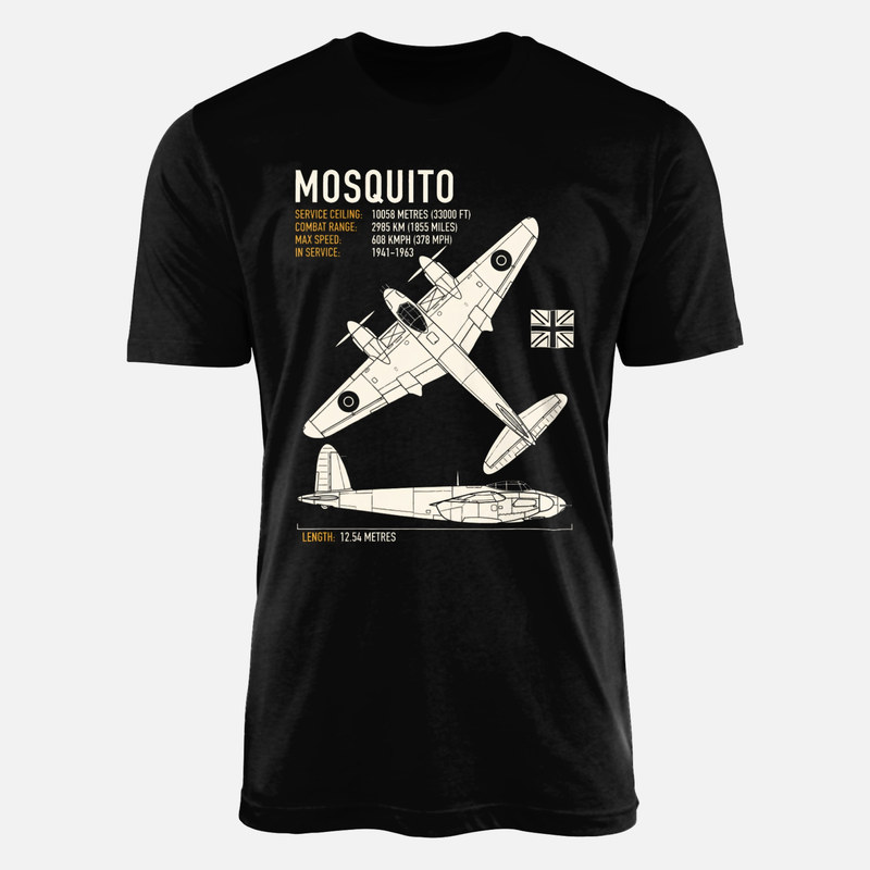 Camisetas: Esquema t&eacute;cnico avi&oacute;n Mosquito