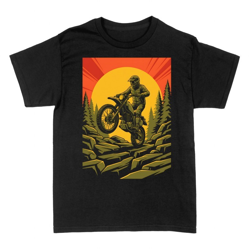 Camisetas: Salto de enduro al atardecer