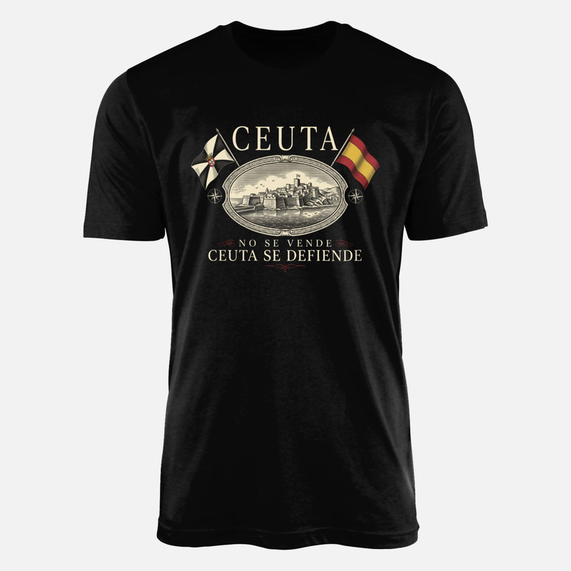 Camisetas: Ceuta en grabado antiguo con ciudad amurallada
