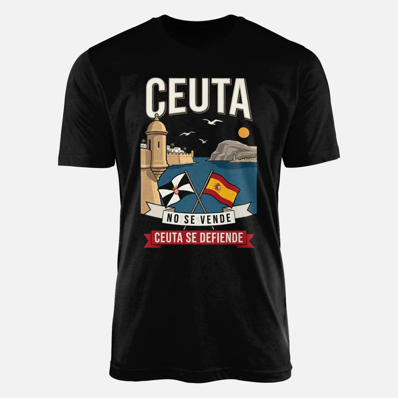 Camisetas: Ceuta con la bah&iacute;a y el Monte Hacho