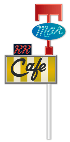 Vinilos Decorativos: Cartel Mar Cafe RR Twin Peaks izquierda