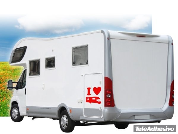 Pegatinas: I Love AC caravana