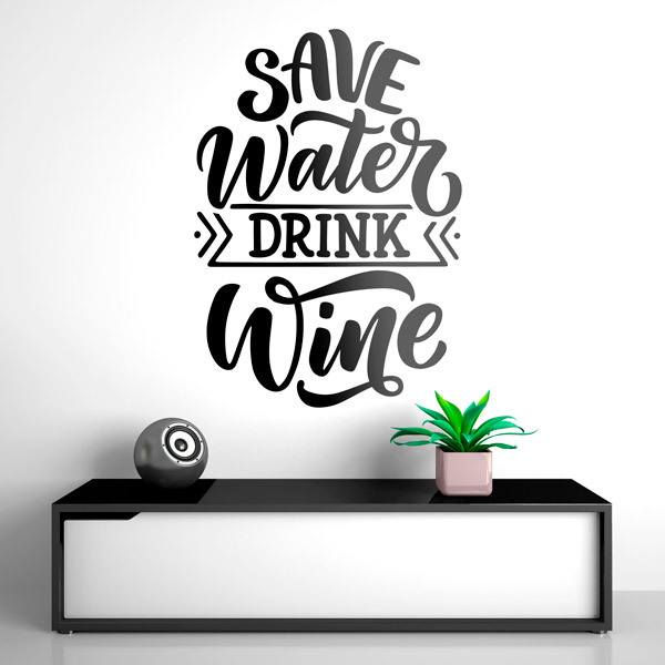 Vinilos Decorativos: Save Water Drink Wine