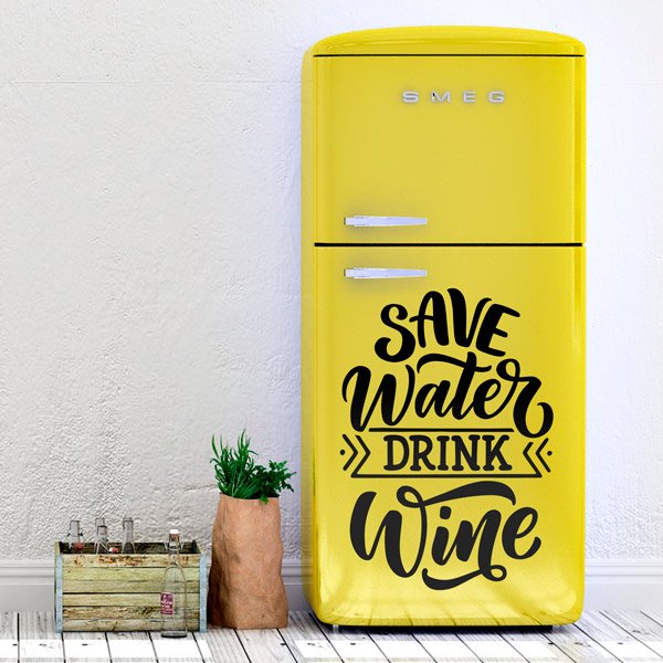 Vinilos Decorativos: Save Water Drink Wine